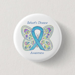 Behcet's Disease Awareness Butterfly Ribbon Button