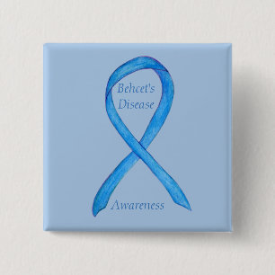 Behcet's Disease Awareness Custom Ribbon Art Butto Button