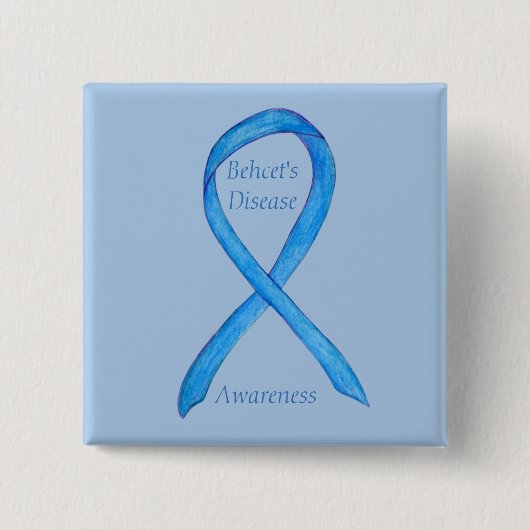 Behcet's Disease Awareness Custom Ribbon Art Butto Button (Vorderseite)