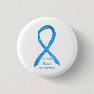 Behcet's Disease Awareness Custom Ribbon Art Butto Button