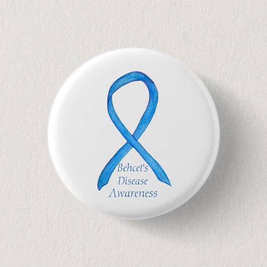 Behcet's Disease Awareness Custom Ribbon Art Butto Button (Vorderseite)