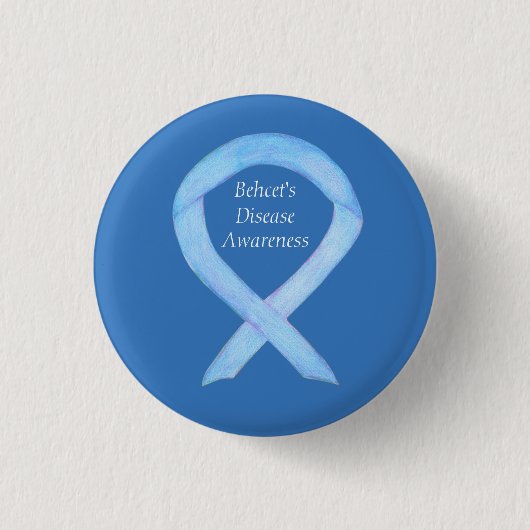 Behcet's Disease Awareness Custom Ribbon Art Butto Button (Vorderseite)