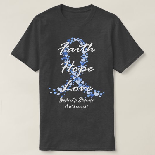 Behcets Disease Awareness Faith Hope Liebe Hoffnun T-Shirt (Design vorne)