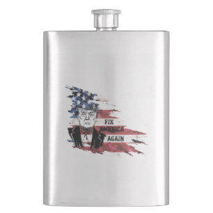 Beheben Sie Amerika wieder.Donald Trump. Flachmann