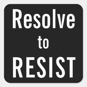 Beheben Sie den RESIST, weiße Buchstaben auf schwa Quadratischer Aufkleber