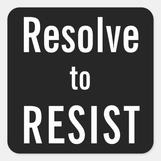 Beheben Sie den RESIST, weiße Buchstaben auf schwa Quadratischer Aufkleber (Vorderseite)