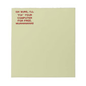 Beheben Sie Ihren Computer kostenlos? Notizblock (Vorderseite)