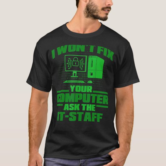 Beheben von Computer Gefragt IT-Mitarbeiter, Cyber T-Shirt (Vorderseite)