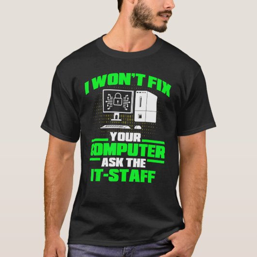 Beheben von Computer Gefragt IT-Mitarbeiter, Cyber T-Shirt (Vorderseite)