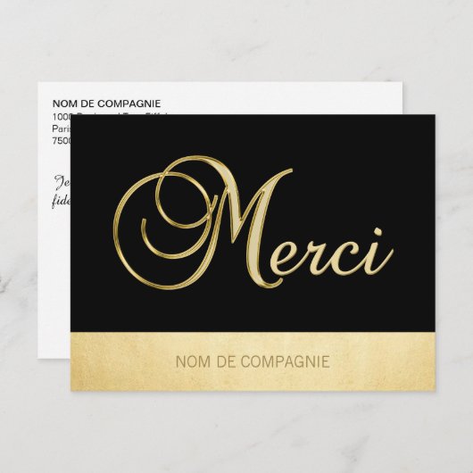 Behebung MERCI Affaires oder Noir avec LOGO Postkarte (Vorne/Hinten)
