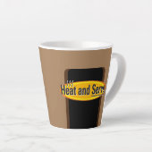 Beheizen und Servieren von schwarzem Text Milchtasse (Rechte Ecke)