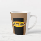 Beheizen und Servieren von schwarzem Text Milchtasse (Rechts)