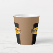 Beheizen und Servieren von schwarzem Text Milchtasse (Vorderseite)