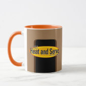 Beheizen und Servieren von schwarzem Text Tasse (Links)