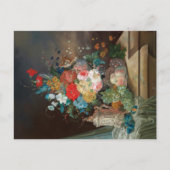 Beherrschendes Stillleben: Blume & Fruchtkarte Postkarte (Vorderseite)