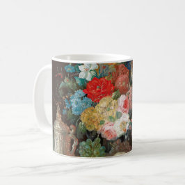 Beherrschendes Stillleben: Blume und Obst Kaffeetasse