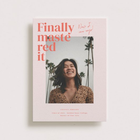 Beherrschte es! Ankündigung von Abschluss Foto