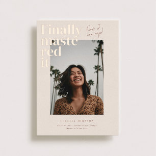 Beherrschte es! Ankündigung von Abschluss Foto