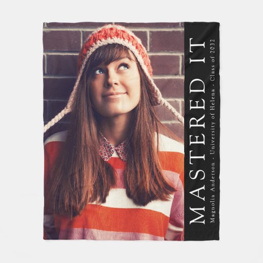 Beherrschte es Graduate Foto Keepake Fleecedecke (Vorderseite)
