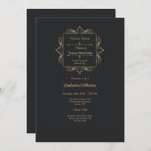 Beherrschte es stilvolle Emblem Abschluss Einladun Einladung (Vorne/Hinten)