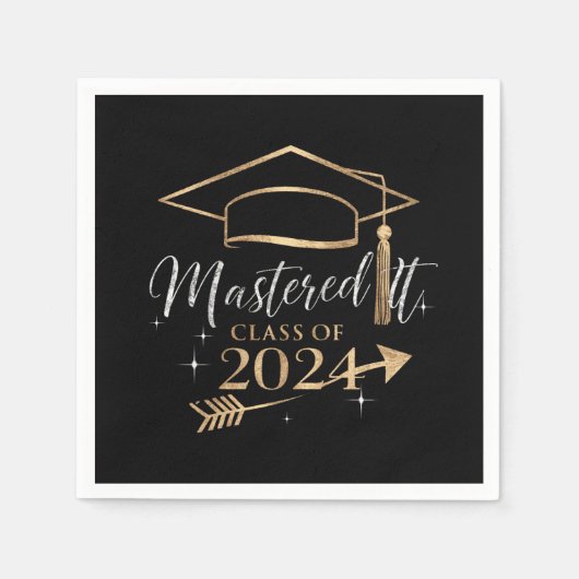 Beherrschte IT-Klasse der 2024 Abschluss Geschenke Serviette (Vorderseite)