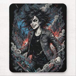 Beherrschtes Chaos Punk-Mädchen Urbane Grunge-Re Mousepad