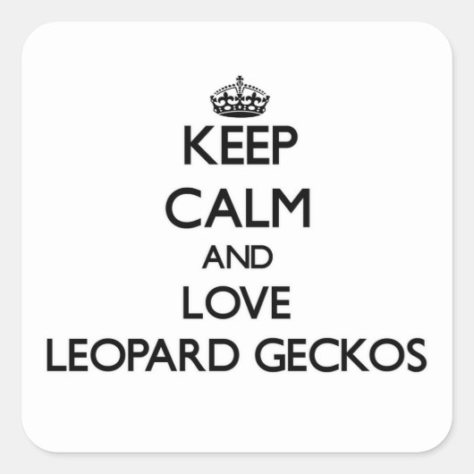 Behielt und Liebe Leopard Geckos Quadratischer Aufkleber (Vorderseite)
