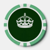 Behieltest einer ruhigen Krone in der waldgrünen D Pokerchips (Vorderseite)