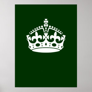 Behieltest einer ruhigen Krone in der waldgrünen D Poster