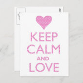 Behieltest Ruhe und Liebe Pink Polka Dots Postkart Postkarte (Vorne/Hinten)
