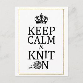 Behieltest ruhiger Strick auf Imitate Gold Border  Postkarte