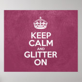 Behieltest und Glitzer On, rosa Leder, Typografie Poster (Vorne)