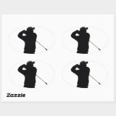 Behieltest und Golfspielen Ovaler Aufkleber (Blatt)