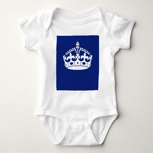 Behieltest von Calm Crown auf Navy Blue Decor Baby Strampler (Vorderseite)