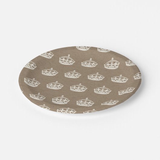 Behieltest von Calm Crown Kraft Party Chic Paper T Pappteller (Schrägansicht)