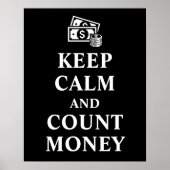 Behieltest von Calm und Count Money Typografy Post Poster (Vorne)