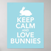 Behieltest von Calm und Liebe Bunnies in blau Poster (Vorne)