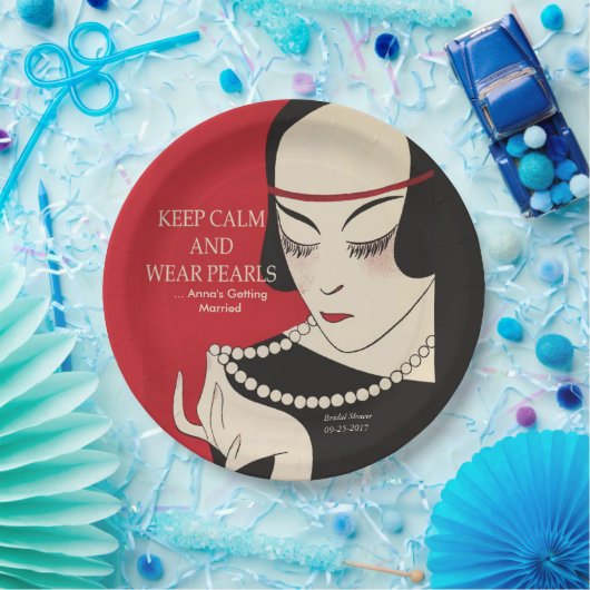 Behieltest von Perlen Deko-Duschpapier-Tellern Pappteller (Party)