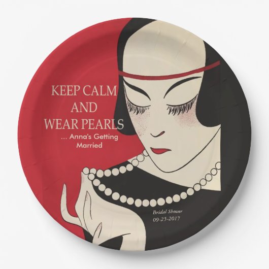 Behieltest von Perlen Deko-Duschpapier-Tellern Pappteller (Vorderseite)