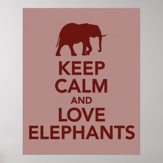 Behieltest von Ruhe und Liebe Elefanten drucken od Poster (Vorne)