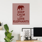 Behieltest von Ruhe und Liebe Elefanten drucken od Poster (Heimbüro)