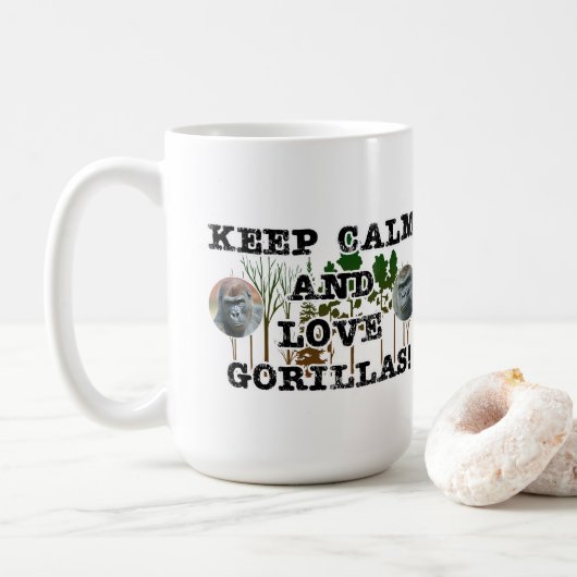 "Behieltest von Ruhe und Liebe Gorillas Kaffeetasse (Mit Donut)