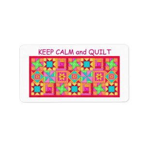 Behieltest von "Ruhe" und "Quilt Multi Block Patch Adressaufkleber