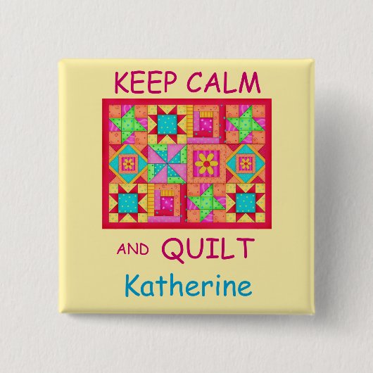 Behieltest von "Ruhe" und "Quilt Multi Block Patch Button (Vorderseite)