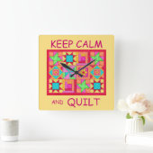 Behieltest von "Ruhe" und "Quilt Multi Block Patch Quadratische Wanduhr (Zuhause)