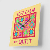 Behieltest von "Ruhe" und "Quilt Multi Block Patch Quadratische Wanduhr (Winkel)