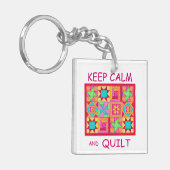 Behieltest von "Ruhe" und "Quilt Multi Block Patch Schlüsselanhänger (Vorderseite links)