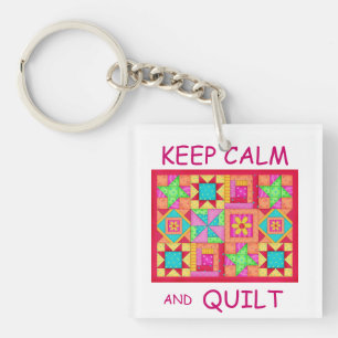 Behieltest von "Ruhe" und "Quilt Multi Block Patch Schlüsselanhänger