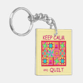 Behieltest von "Ruhe" und "Quilt Multi Block Patch Schlüsselanhänger (Vorderseite links)