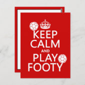 Behieltest von Ruhe und Spiel Footy (Fußball) Postkarte (Vorne/Hinten)